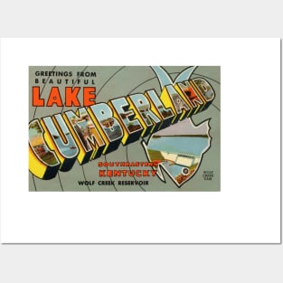 Greetings from Lake Cumberland, Kentucky - Vintage Large Letter Postcard Posters and Art